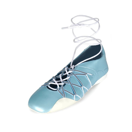 JEFFREY CAMPBELL M-V-P FLATS IN METALIC BLUE