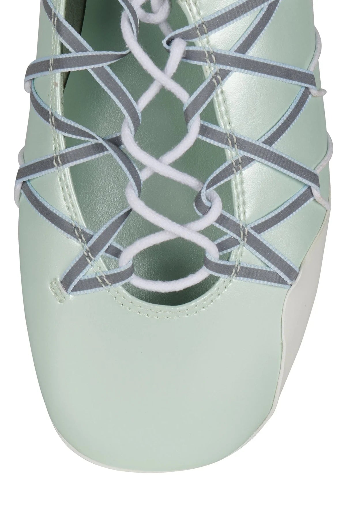 JEFFREY CAMPBELL M-V-P -LT GREEN LACE UP FLATS
