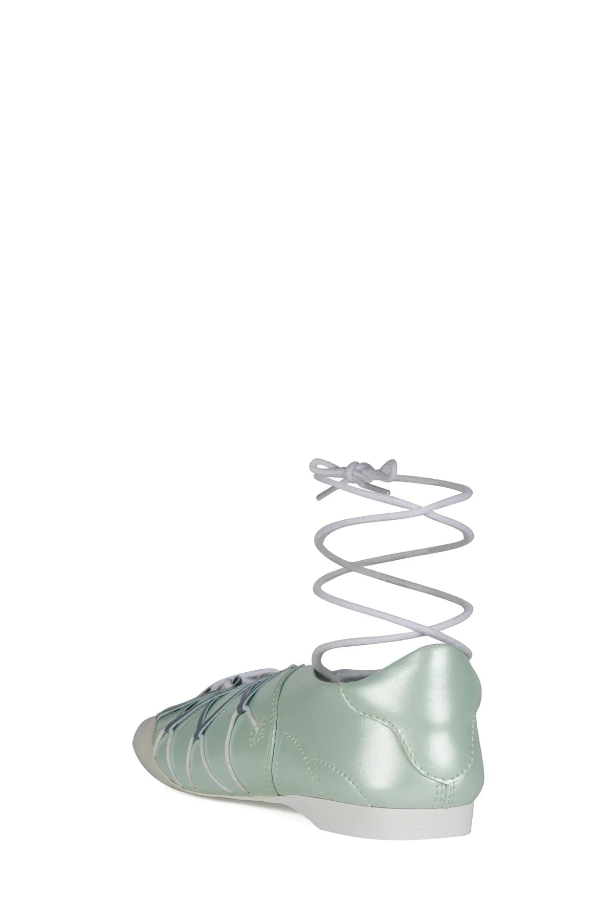 JEFFREY CAMPBELL M-V-P -LT GREEN LACE UP FLATS