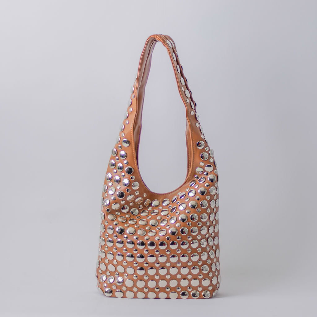 STUDDED HOBO BROWN