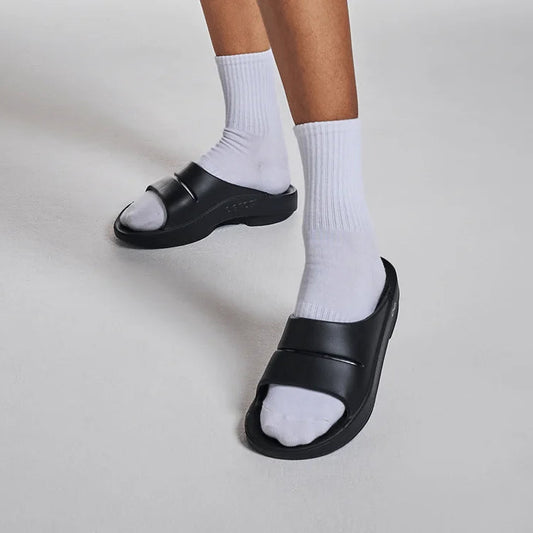 OOFOS OOAHH SLIDE WOMEN'S-BLACK
