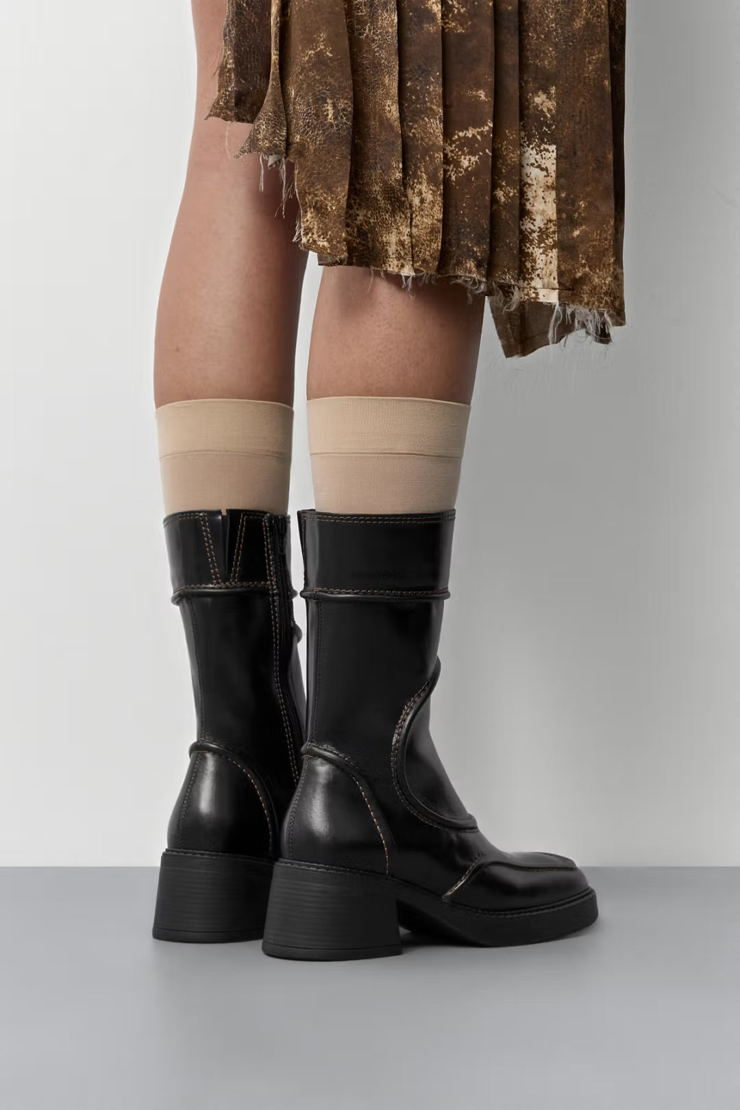 MIISTA MALENE BLACK BROWN ANKLE BOOTS