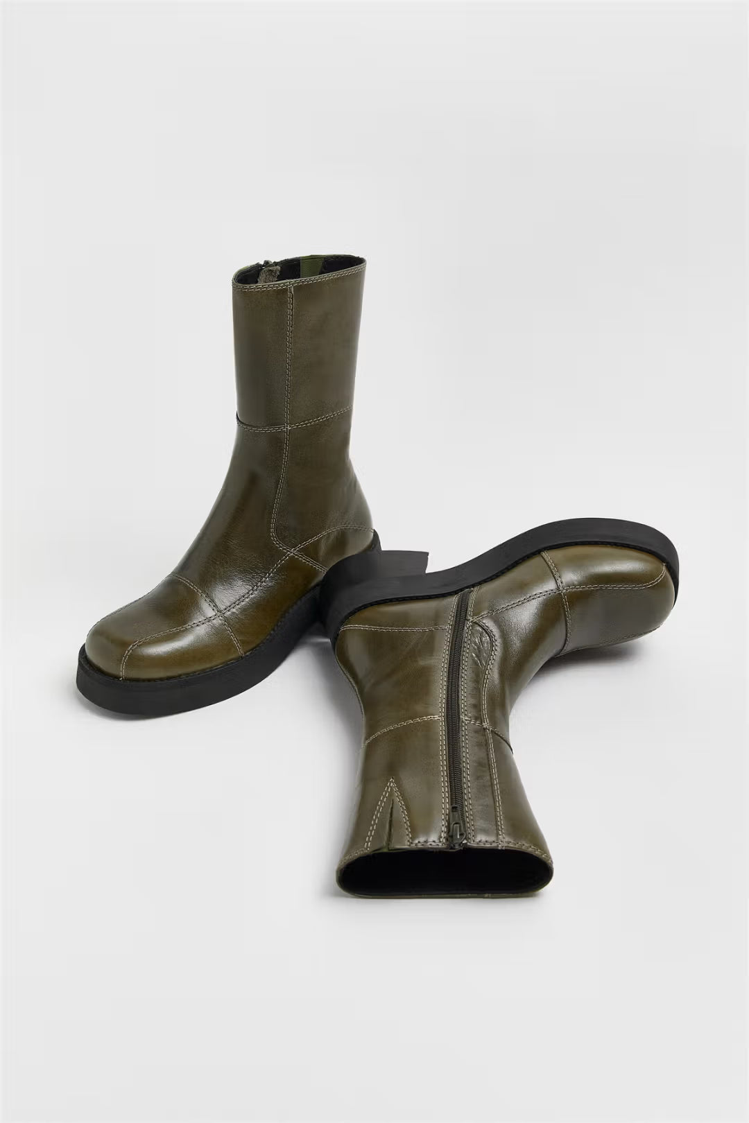 MIISTA Heya Khaki Ankle Boots