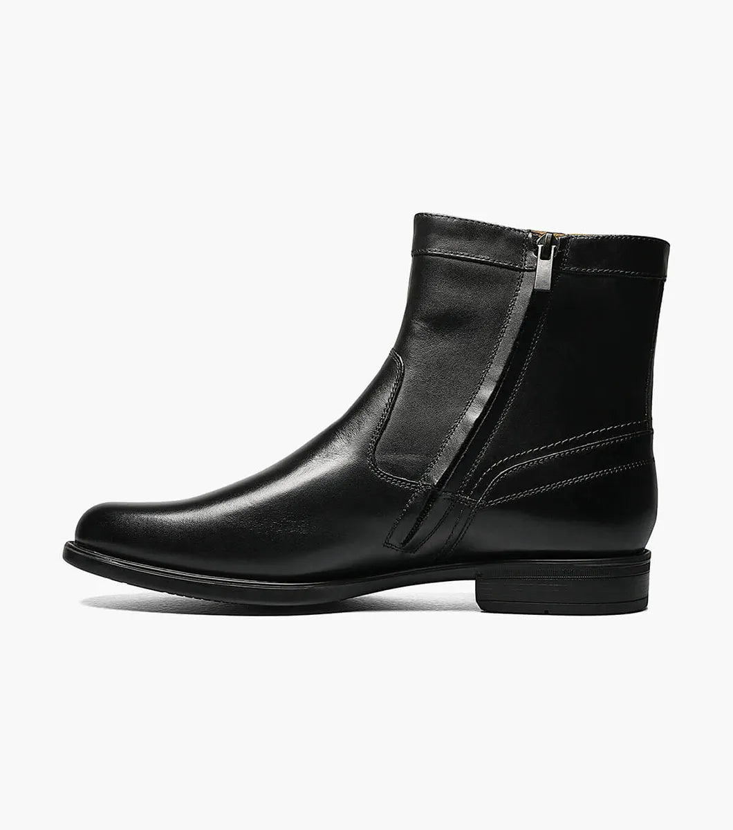 FLORSHEIM MIDTOWN PLAIN ZIP BOOT BLACK