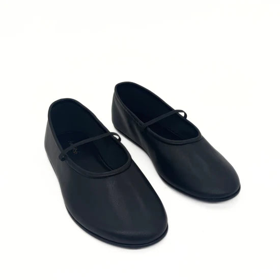 AMIE RAFA AMBER ELASTIC MARY JANE BLACK LEATHER