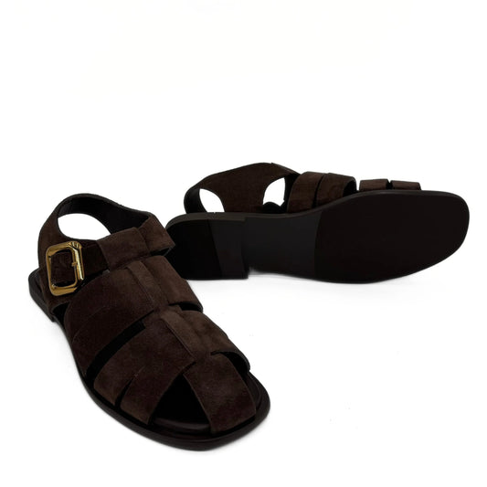 AMIE RAFA BERTHA SUEDE FISHERMAN IN BROWN