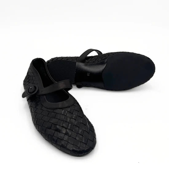 AMIE RAFA RENA WOVEN FLATS BLACK
