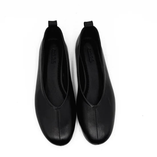 AMIE RAFA ERIKA FLAT BLACK LEATHER