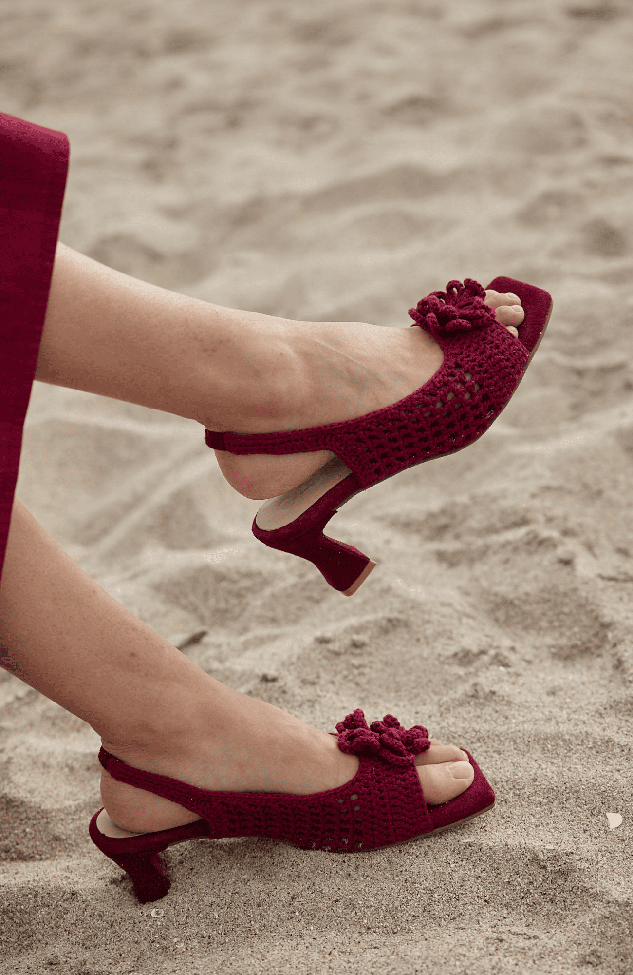 CANELLA TACOS TEJIDOS WOVEN HEELS WINE - Shoe Market NYC