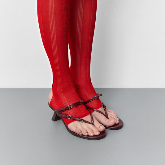 MIISTA Abisai Burgundy Mini Buckled Sandals