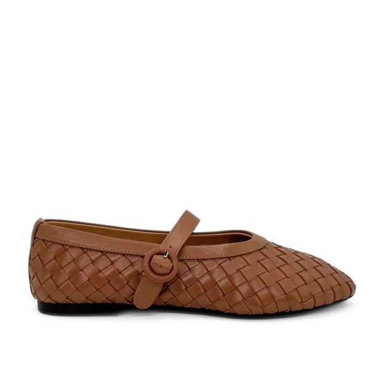 AMIE RAFA RENA WOVEN FLATS TAN