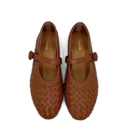 AMIE RAFA RENA WOVEN FLATS TAN