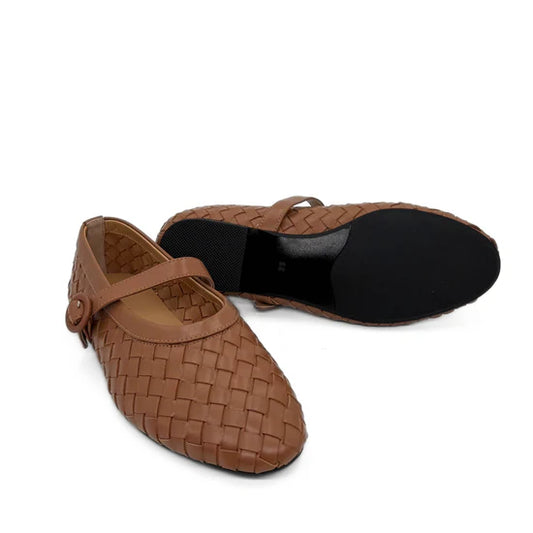 AMIE RAFA RENA WOVEN FLATS TAN