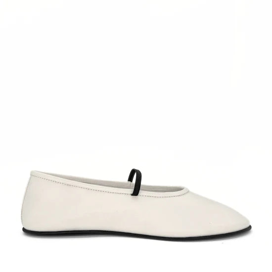 AMIE RAFA AMBER ELASTIC MARY JANE WHITE LEATHER