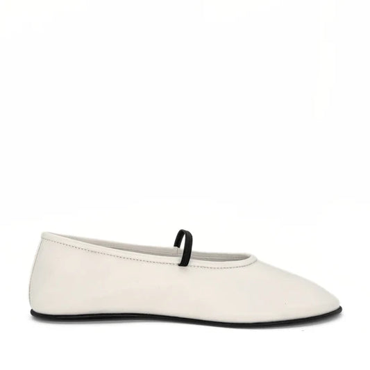 AMIE RAFA AMBER ELASTIC MARY JANE WHITE LEATHER