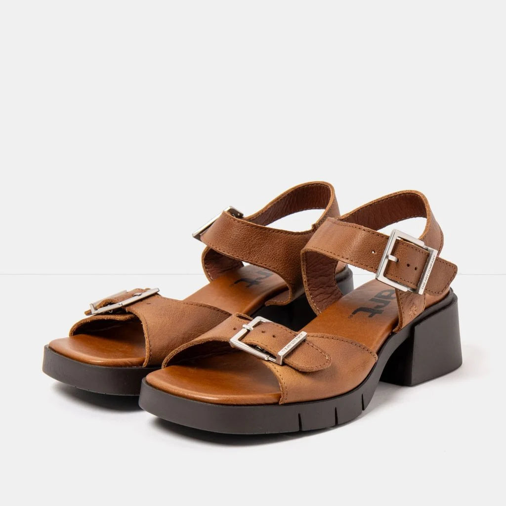 ART VARSOVIA-BROWN BUCKLE SANDALS - Shoe Market NYC