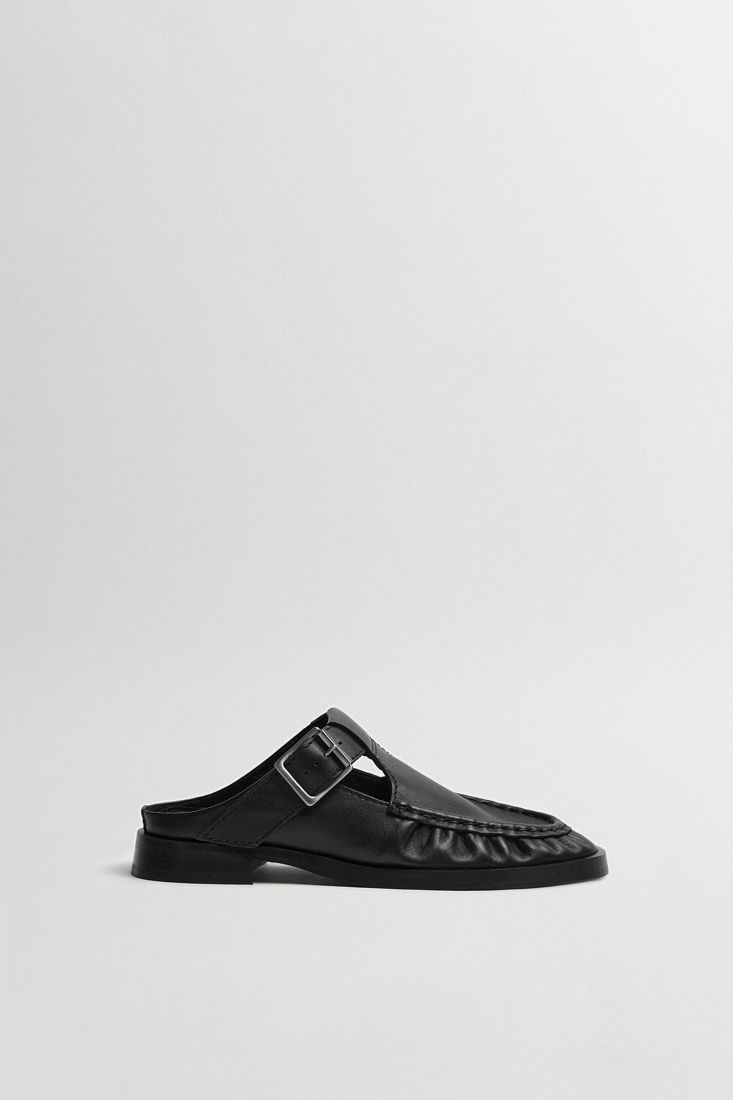 MIISTA Gianna Black Buckled Mules