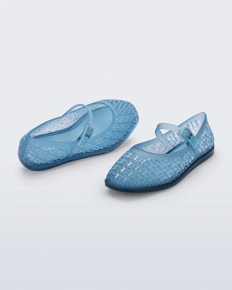 MELISSA HARPER FLATS IN TRANSPARENT BLUE