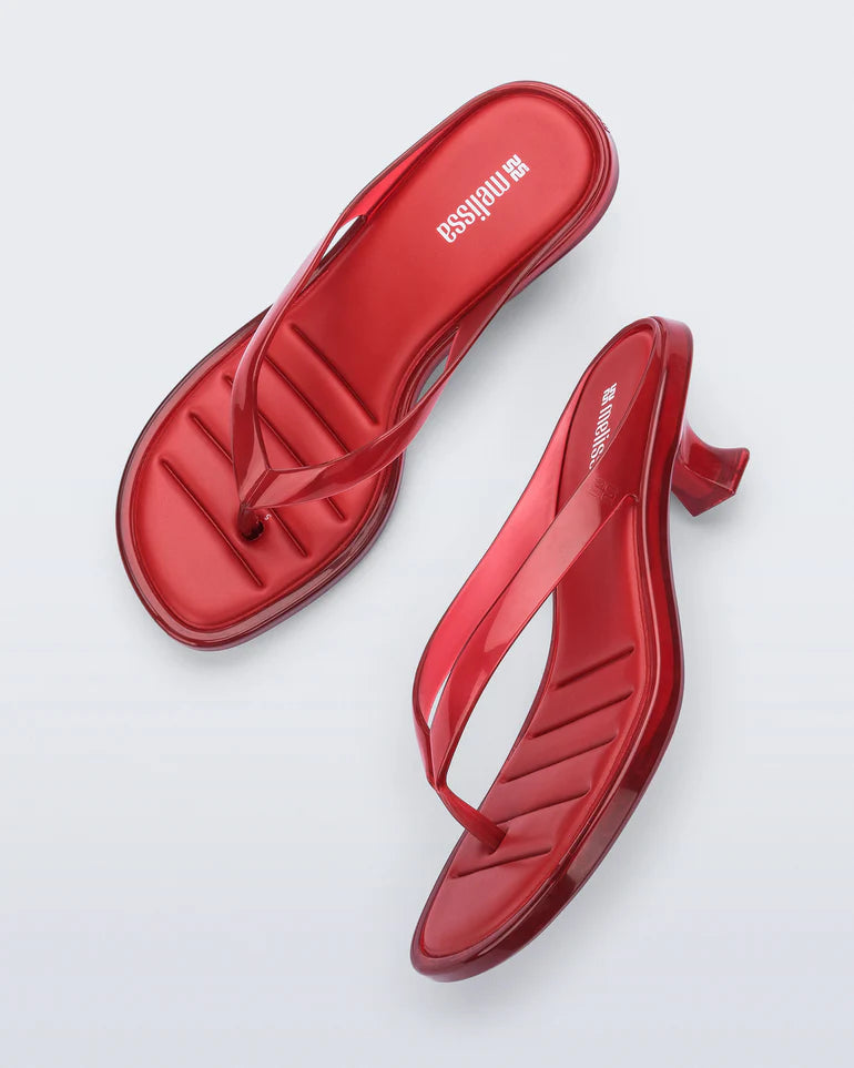 MELISSA FLIP FLOP KITTEN HEEL RED