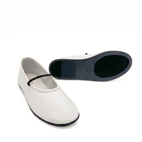 AMIE RAFA AMBER ELASTIC MARY JANE WHITE LEATHER