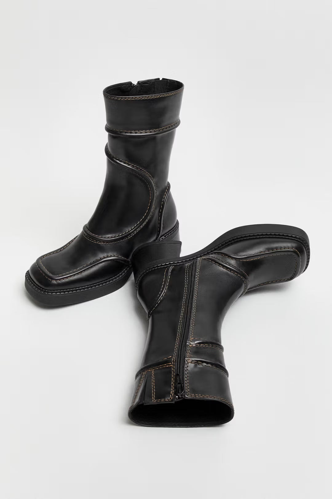 MIISTA MALENE BLACK BROWN ANKLE BOOTS