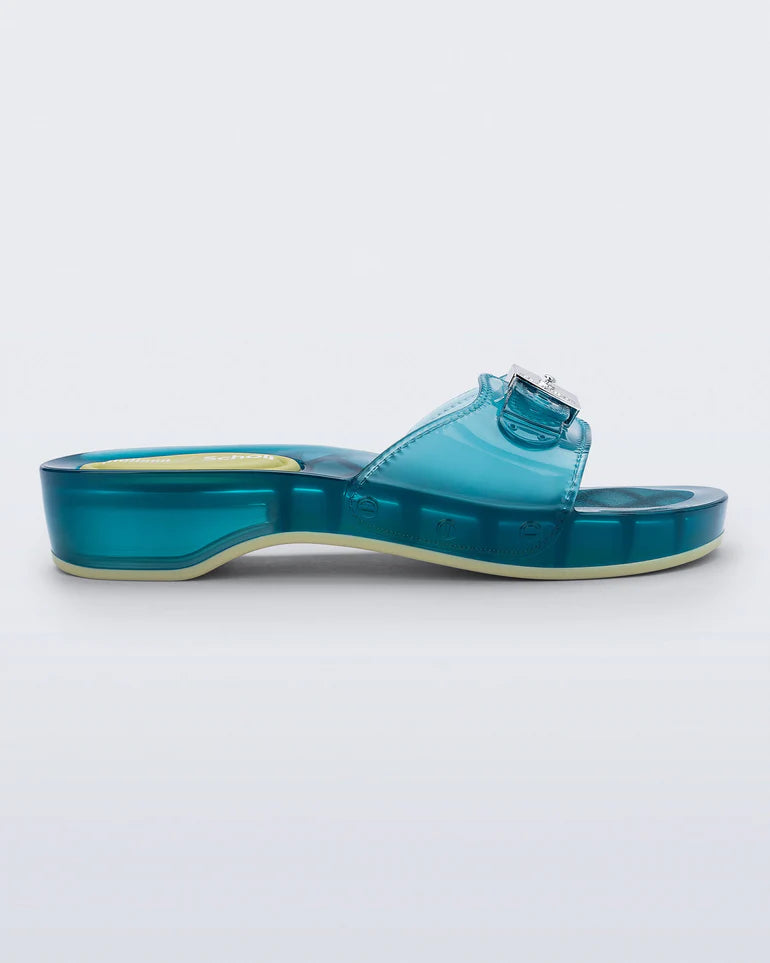 MELISSA PESCURA HEEL AND SCHOLL  TRANS BLUE