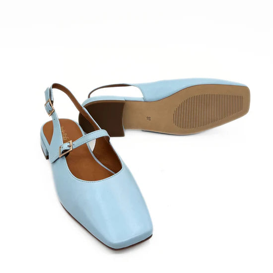 AMIE RAFA ATHENA SQUARE TOE MJ FLAT-LT BLUE