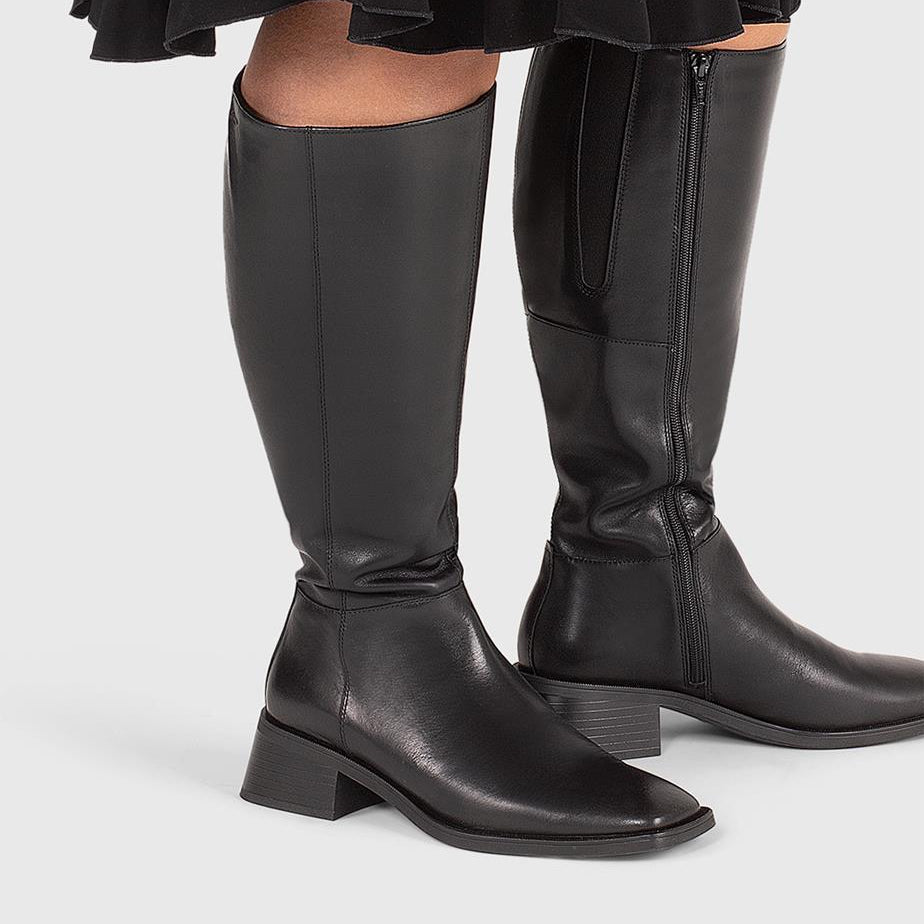 VAGABOND BLANCA TALL WIDE CALF -BLACK - Shoe Market NYC