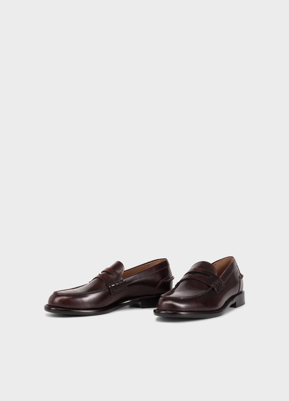 VAGABOND STEVEN LOAFER DARK RED POLISHED LEATHER - Shoe Market NYC