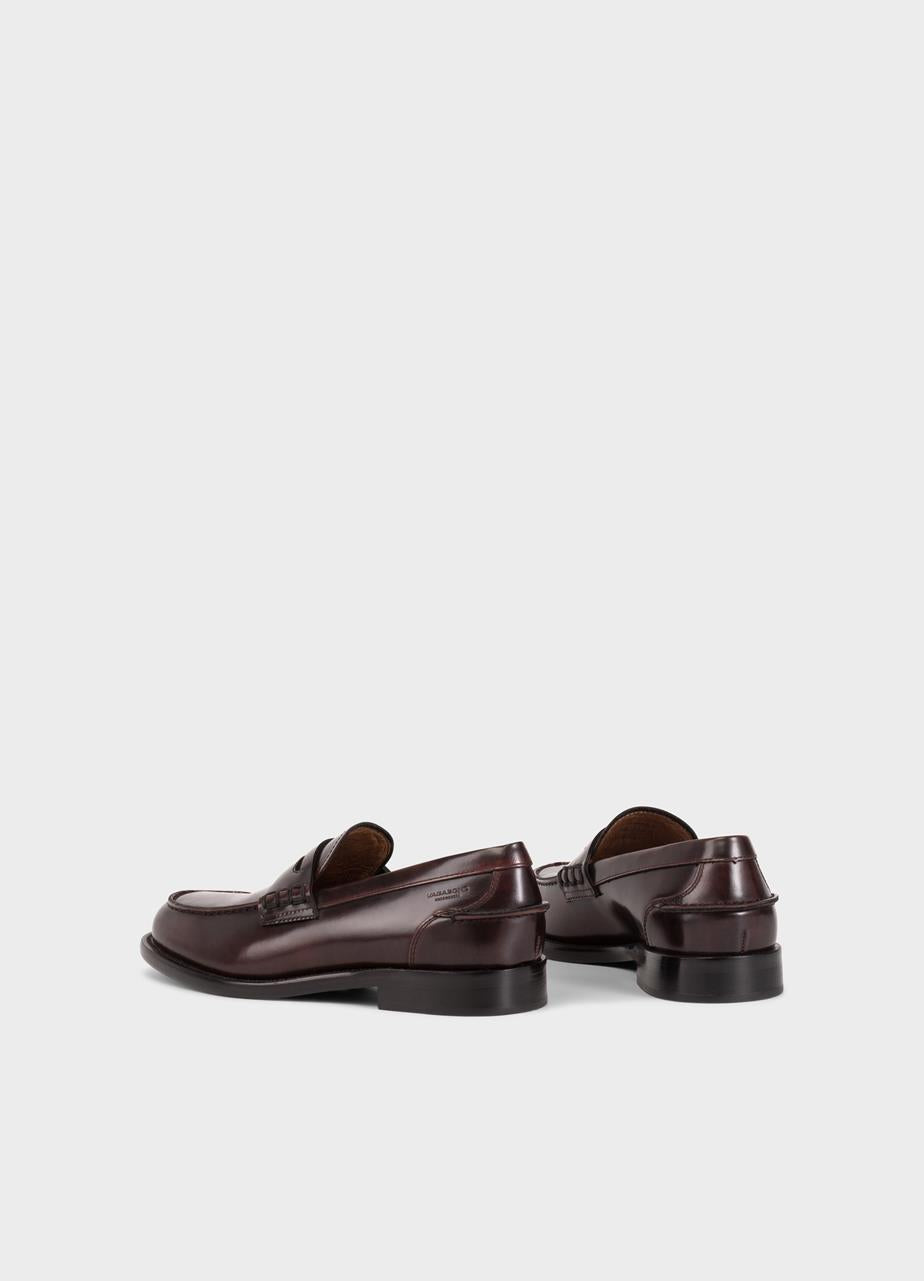 VAGABOND STEVEN LOAFER DARK RED POLISHED LEATHER - Shoe Market NYC
