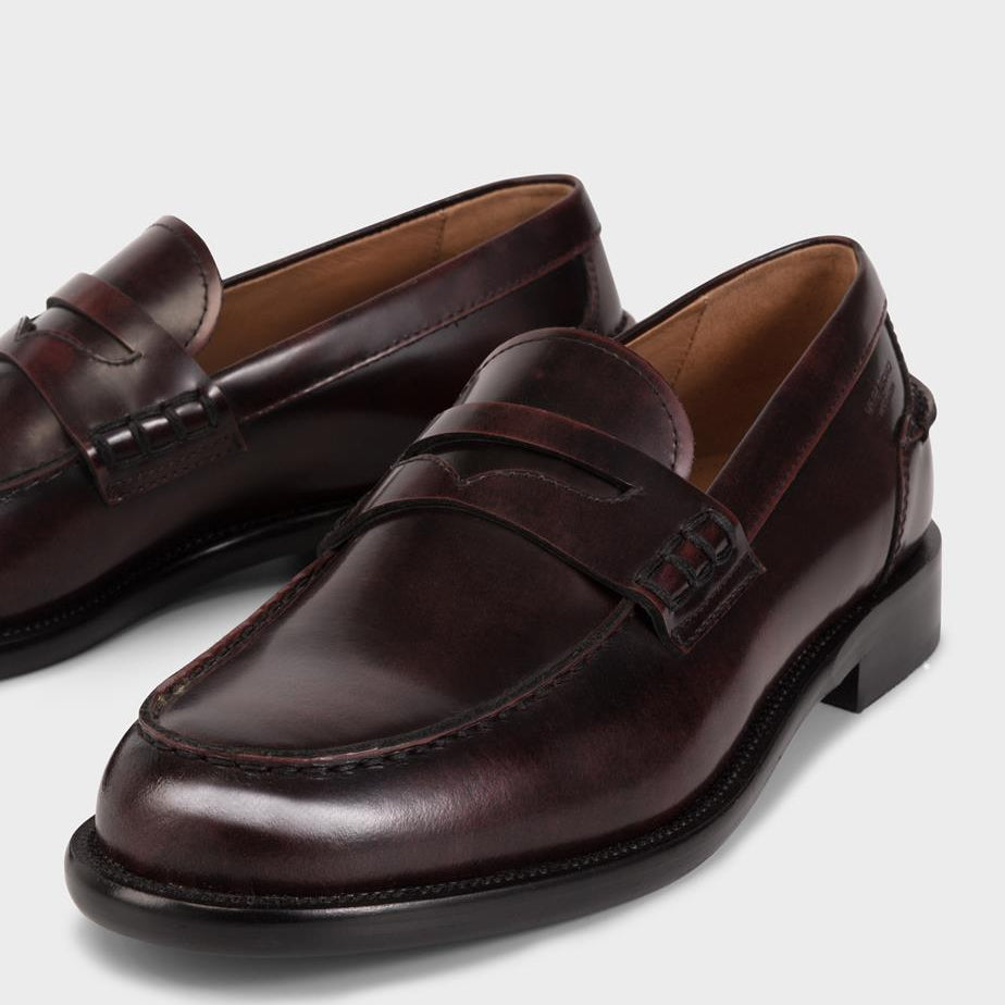 VAGABOND STEVEN LOAFER DARK RED POLISHED LEATHER - Shoe Market NYC
