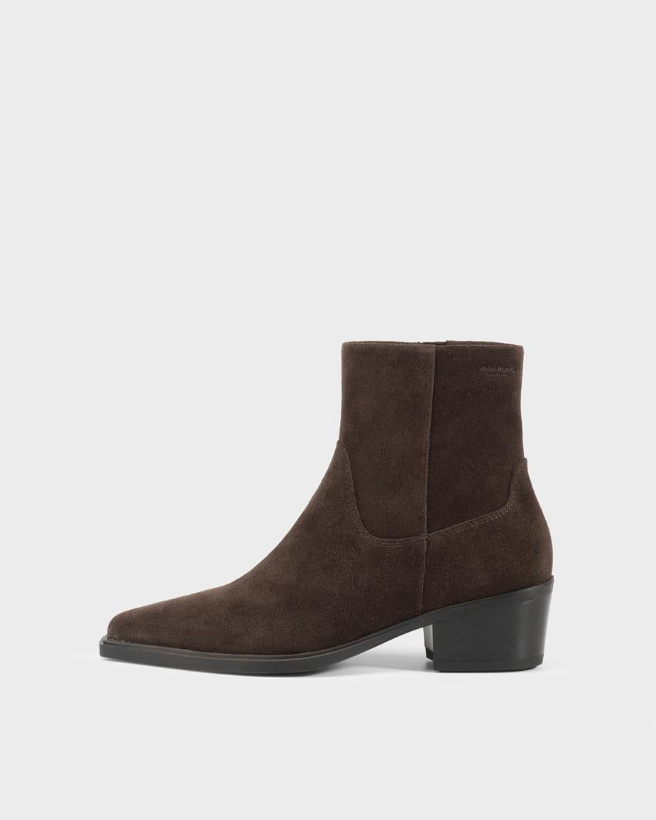 VAGABOND KELSEY ZIP ANKLE BOOTS IN CHOCOLATE