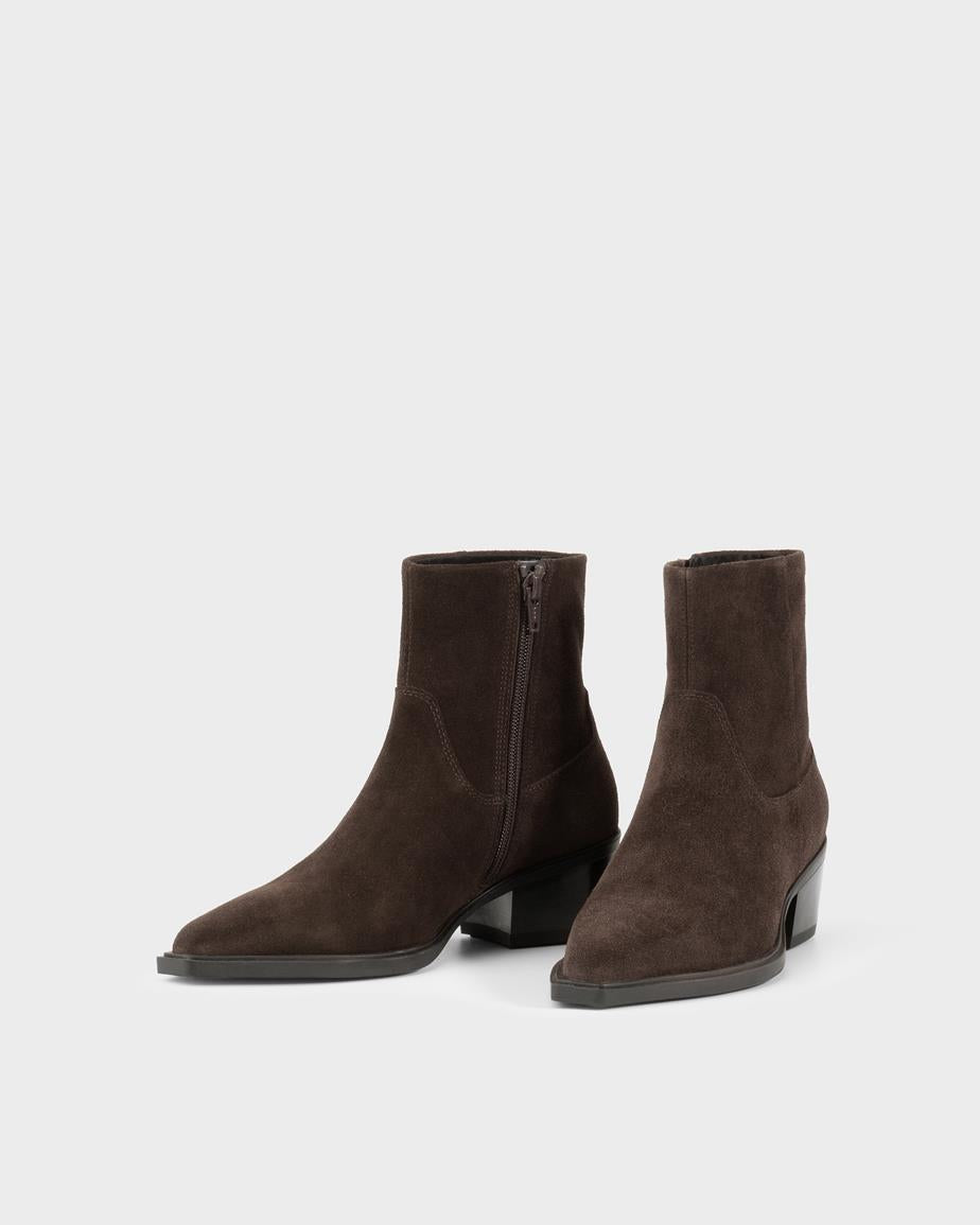 VAGABOND KELSEY ZIP ANKLE BOOTS IN CHOCOLATE