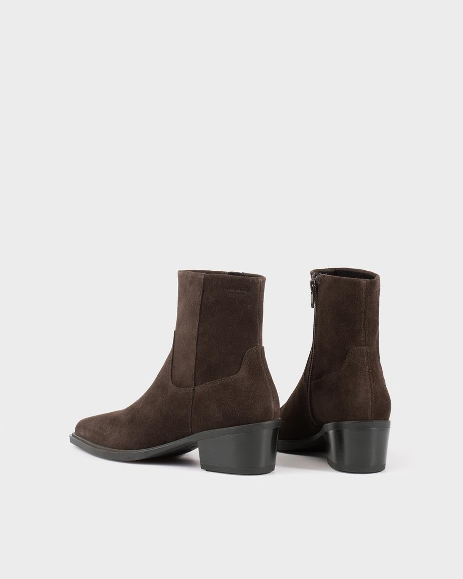 VAGABOND KELSEY ZIP ANKLE BOOTS IN CHOCOLATE