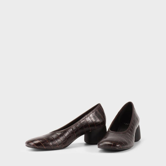 VAGABOND LIVIA PUMP-BROWN CROCO