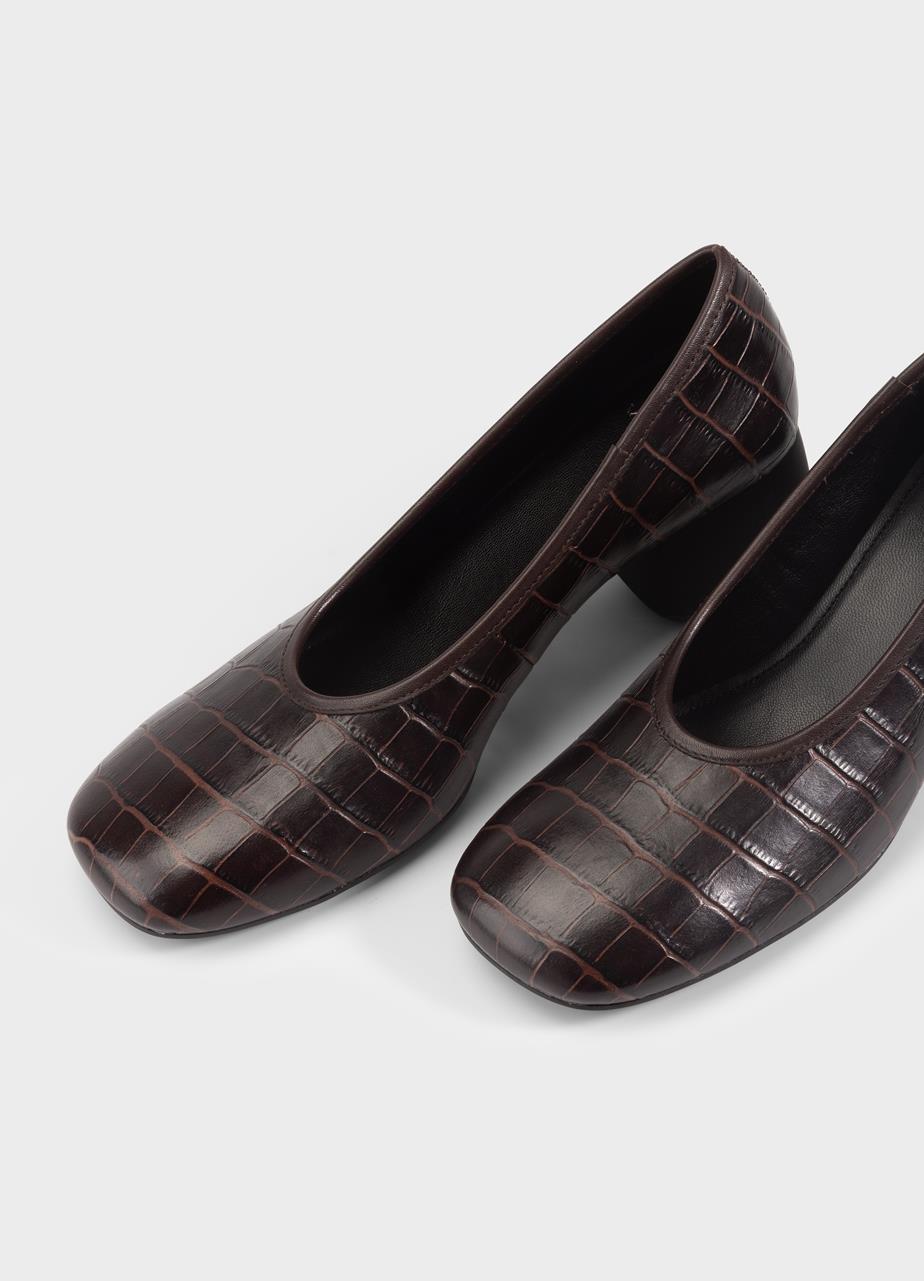 VAGABOND LIVIA PUMP-BROWN CROCO