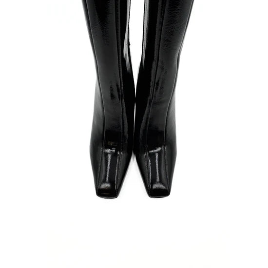 AMIE RAFA MISHEL BLACK PAT HIGH BOOTS