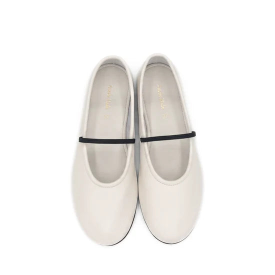 AMIE RAFA AMBER ELASTIC MARY JANE WHITE LEATHER