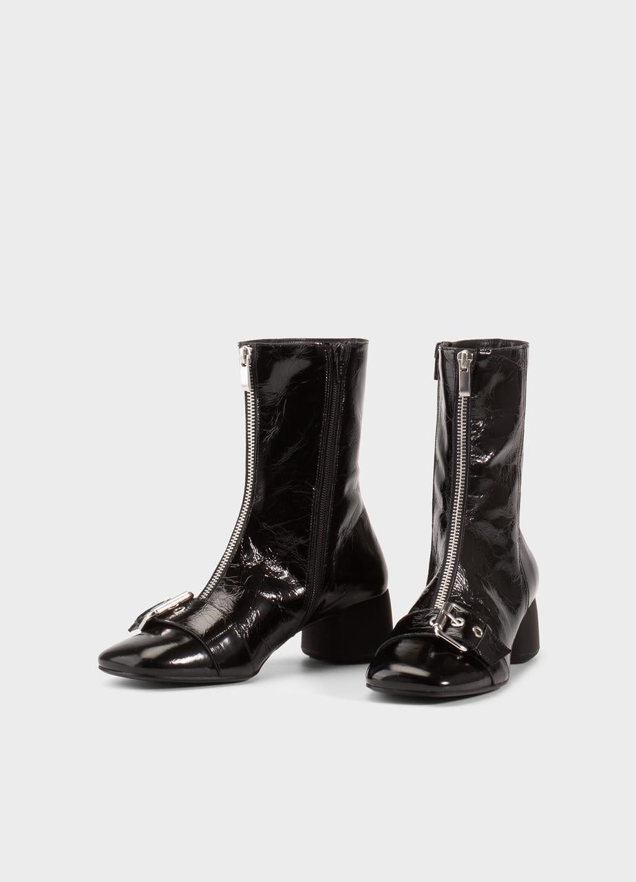 VAGABOND LIVIA-BUCKLE BOOT BLACK PATENT