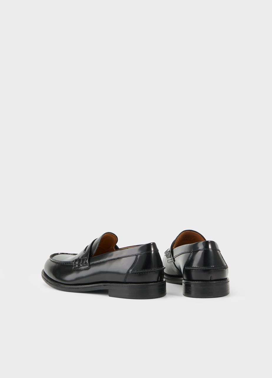 VAGABOND STEVEN LOAFERS BLACK POLISH LEATHER - Shoe Market NYC