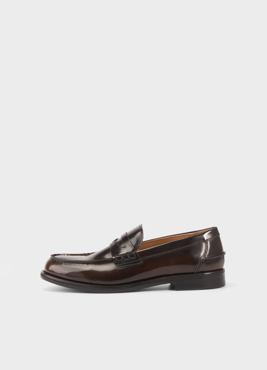 VAGABOND STEVEN LOAFER- DARK BROWN POLISHED LEATHER - Shoe Market NYC