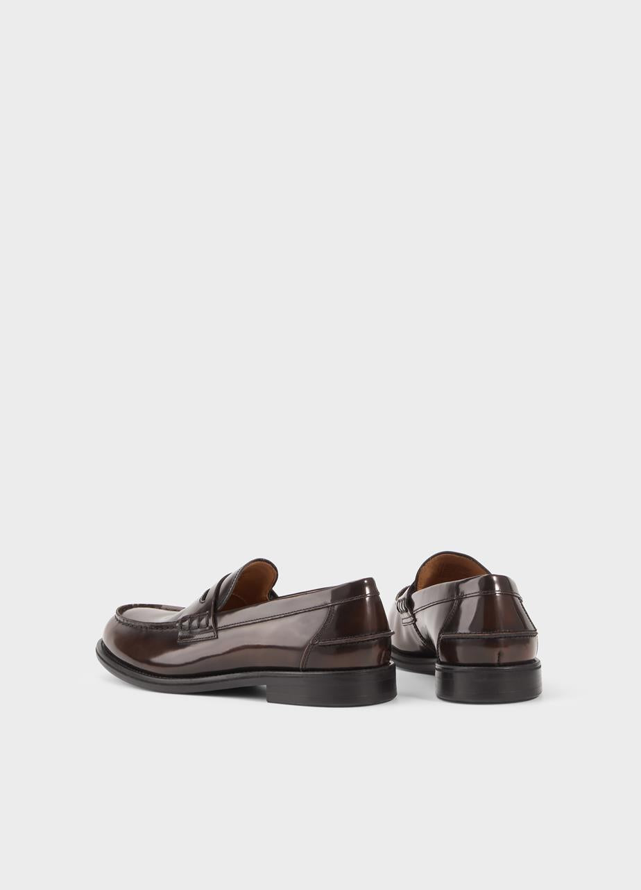 VAGABOND STEVEN LOAFER- DARK BROWN POLISHED LEATHER - Shoe Market NYC