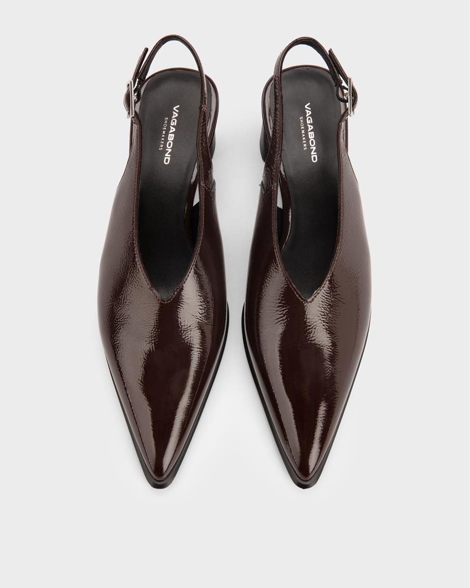 Vagabond Ilona slingback pumps in dark brown patent