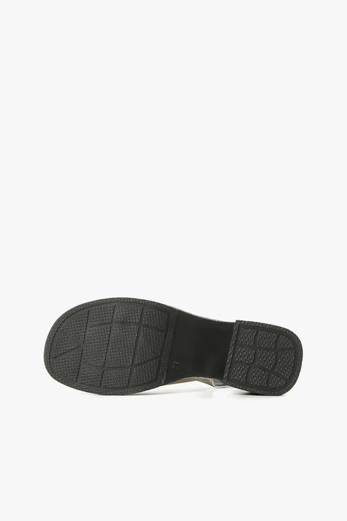 ALL BLACK FOOTWEAR OT LADY SLING BACK SANDALS SILVER