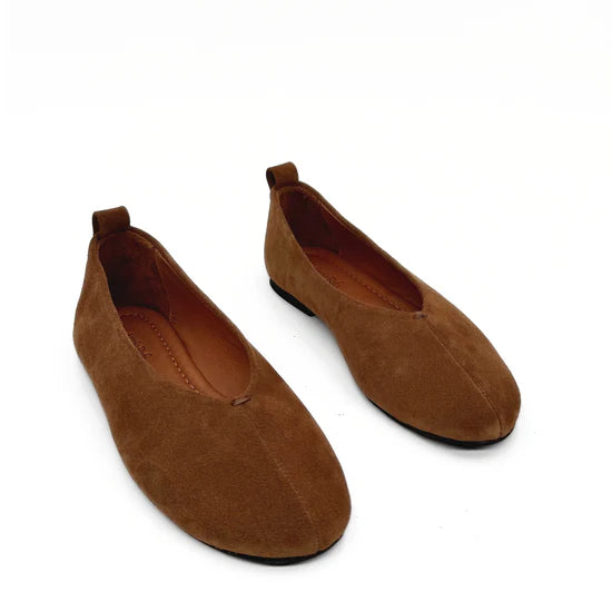 AMIE RAFA ERIKA FLAT BROWN SUEDE