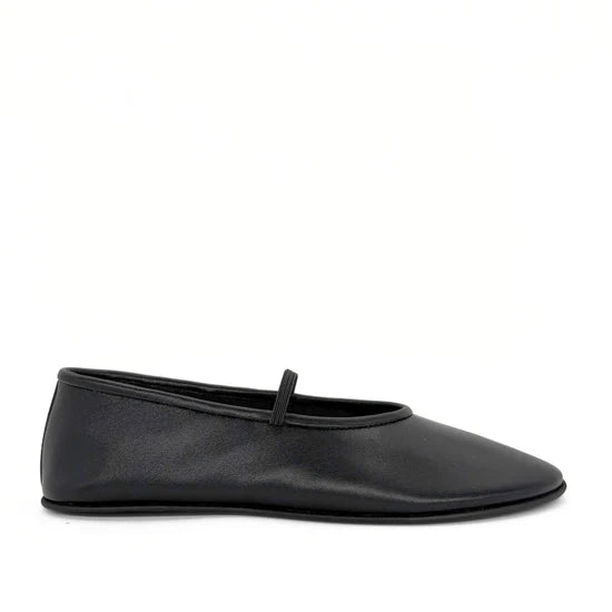 AMIE RAFA AMBER ELASTIC MARY JANE BLACK LEATHER