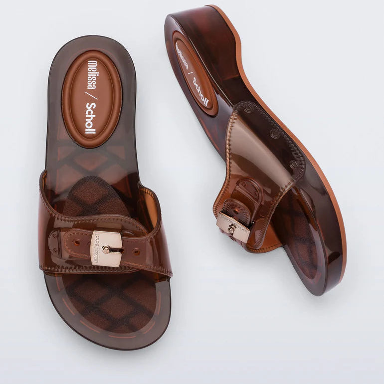 MELISSA PESCURA HEEL AND SCHOLL  CLEAR BROWN