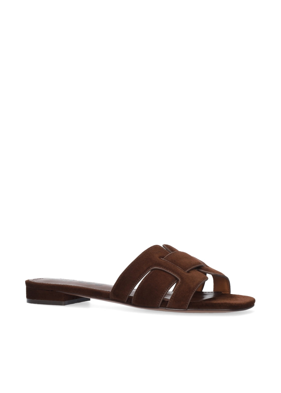 BIBI LOU HOLLY FLAT IN BROWN SUEDE