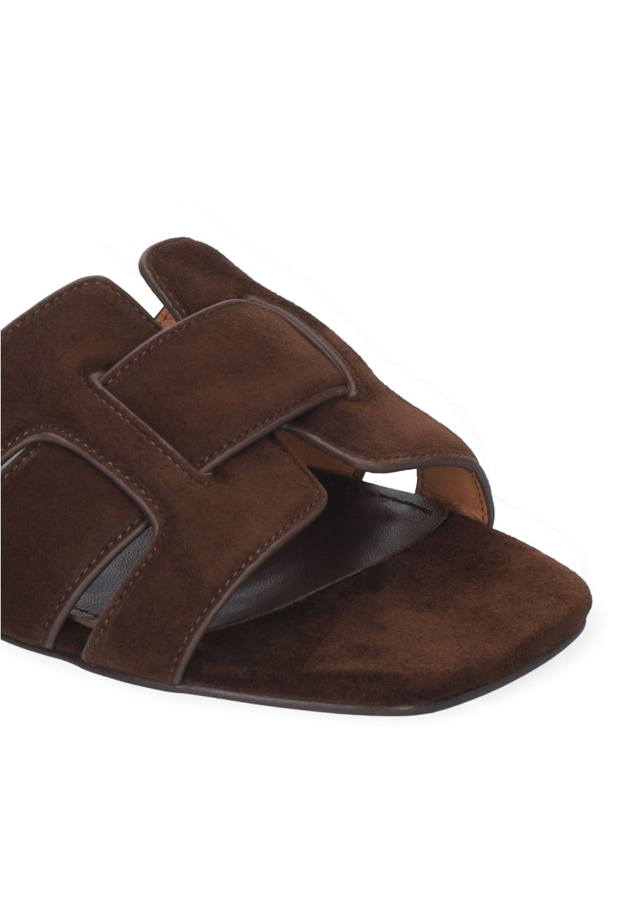 BIBI LOU HOLLY FLAT IN BROWN SUEDE
