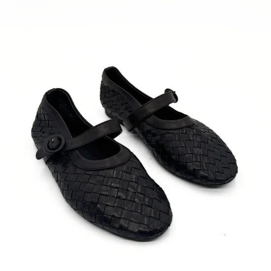 AMIE RAFA RENA WOVEN FLATS BLACK